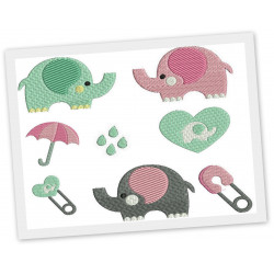 Stickserie Elefanten Baby